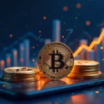 Best beginner crypto investments 2025 guide featuring Bitcoin Ethereum coins with upward trending charts background