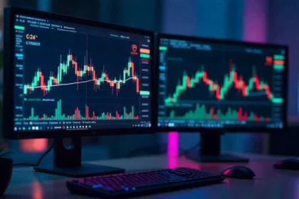 Crypto trading dashboard with best time sell crypto signals, price charts, moving averages and profit indicators