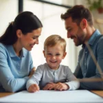 Child custody 2025 legal guide showing parents discussing custody rights and support laws with family court documents