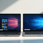 Chromebook vs Windows long term test comparison showing two laptops side by side after 2 years of real-world usage