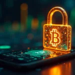 Professional crypto security guide image showing digital wallet protection and how to keep crypto safe in 2025