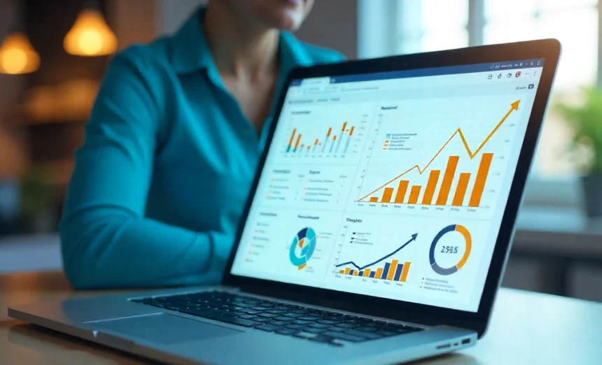 Scalable business plan 2025 dashboard showing growth charts, KPIs, financial forecasting and adaptive business strategies for startups