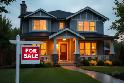 Modern house for sale 2025 with smart home features, beautiful landscaping and professional curb appeal selling house
