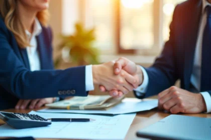 Professional office scene showing severance pay documents and calculator - guide to severance pay rights 2025