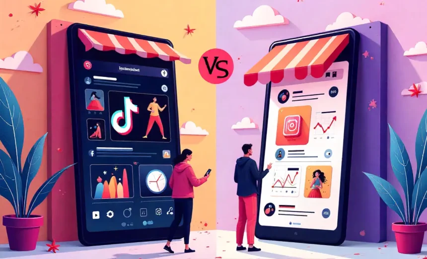 TikTok vs Instagram marketing platforms comparison for small business digital marketing strategies 2025